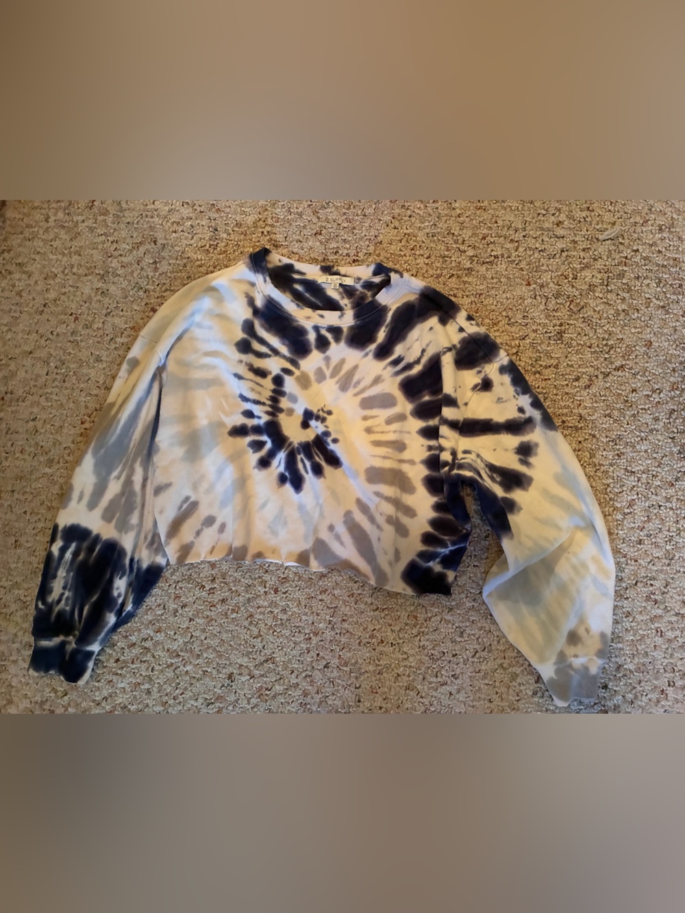Z Supply Navy & White Tie-Dye Long Sleeve Tee